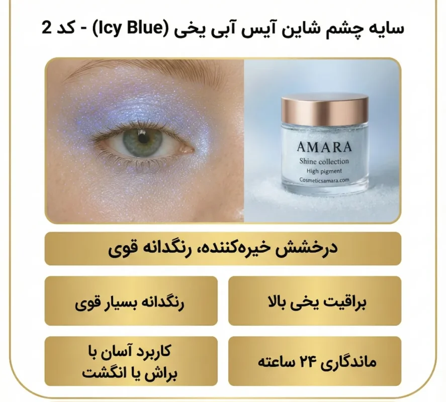 اینفوگرافی سایه چشم شاین آیس آبی یخی (Icy Blue) - کد 2