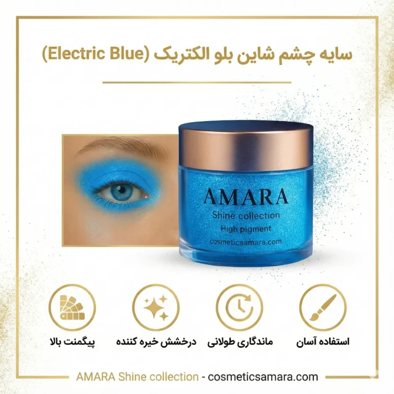 اینفوگرافی سایه چشم شاین بلو الکتریک (Electric Blue)