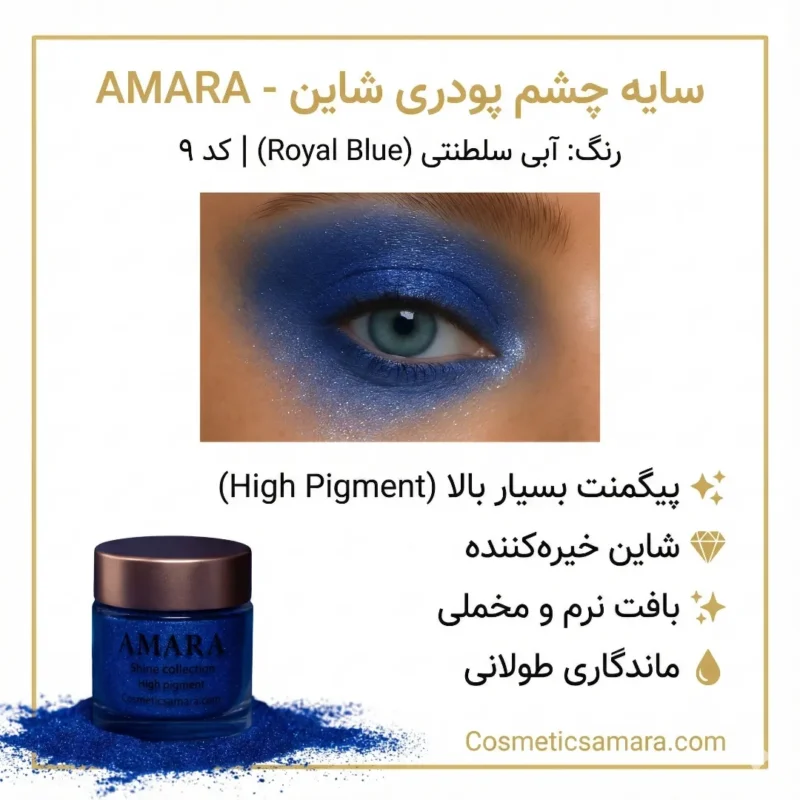 اینفوگرافی سایه چشم شاین بلو سلطنتی (Royal Blue) - کد 9