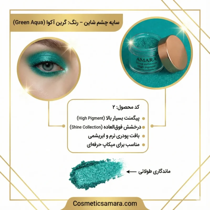 اینفوگرافی سایه چشم شاین گرین آکوا (Green aqua) - کد 2