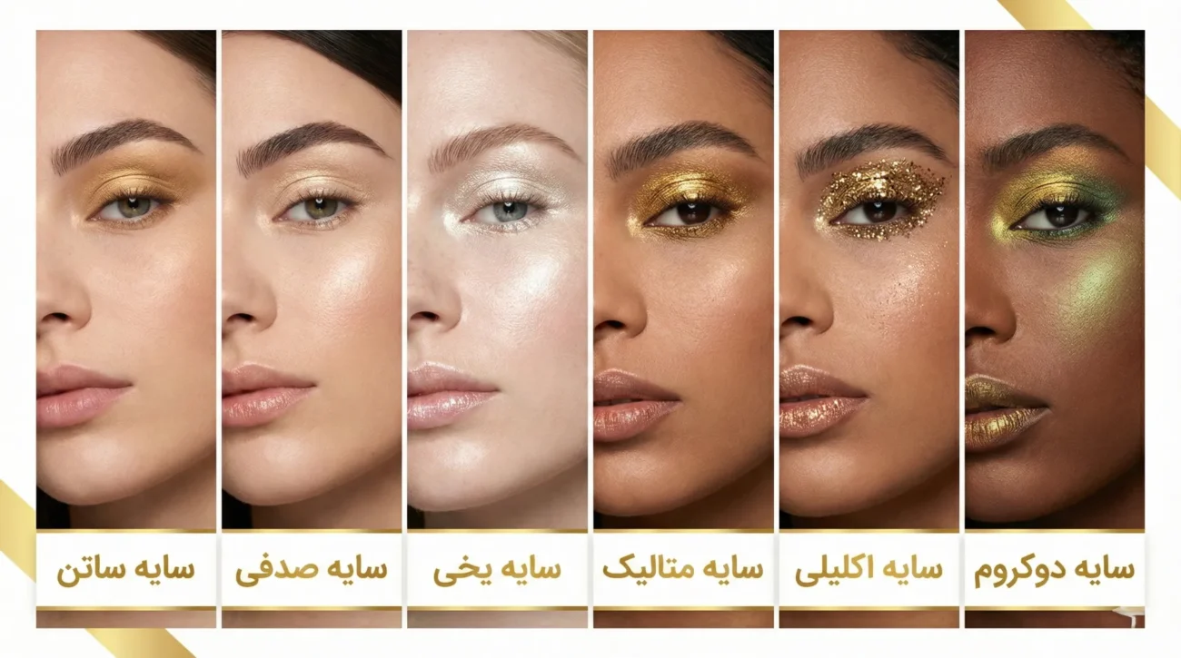تصویری از انواع سایه های شاین دار چشم