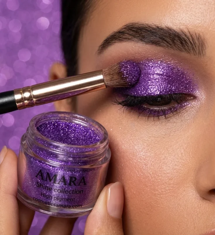 سایه چشم شاینی ویولت آمیتیست (Violet amethyst) - کد 4